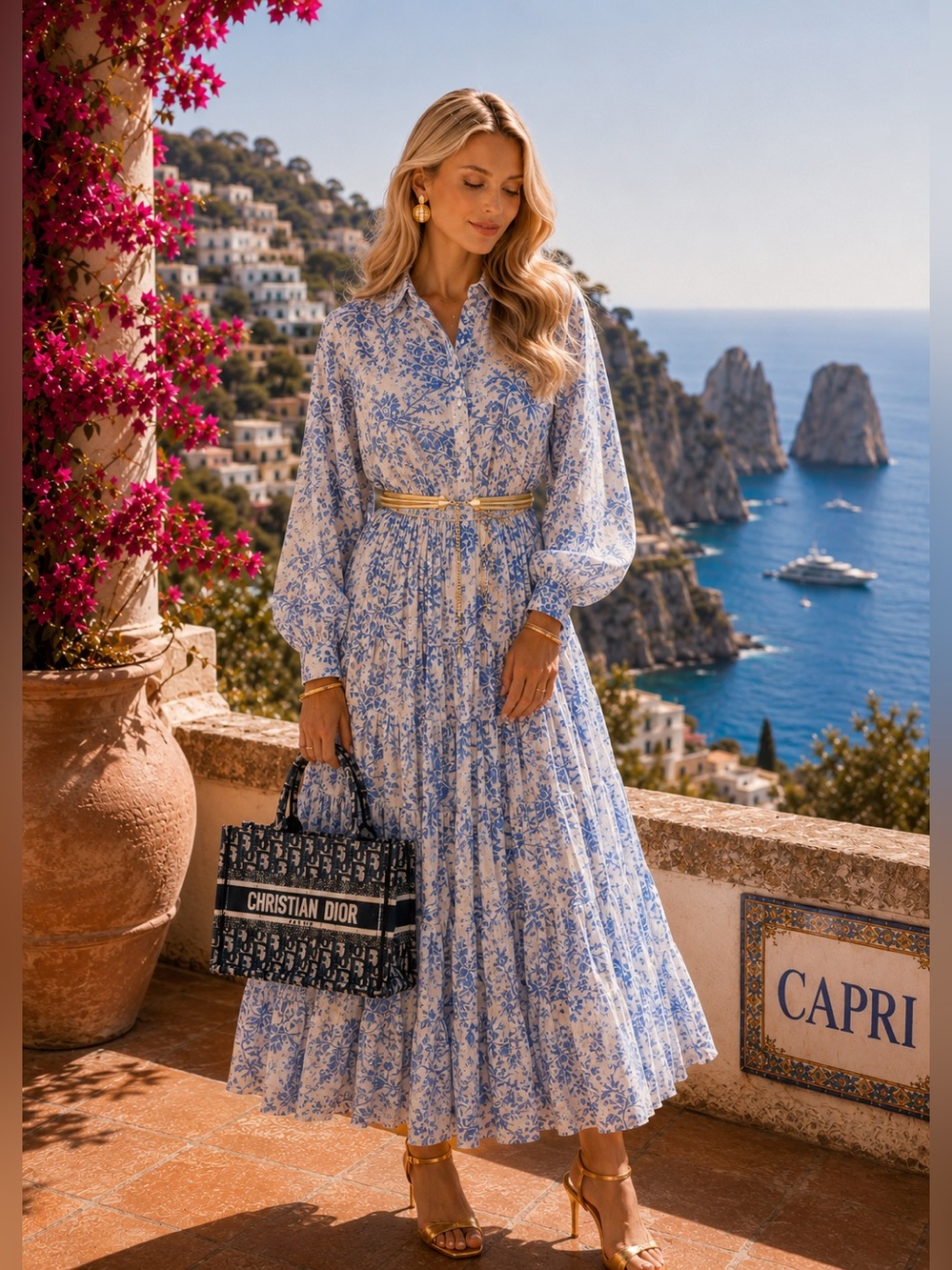 Lola Made in Italy Blouse and Maxi Skirt Set